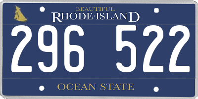 RI license plate 296522