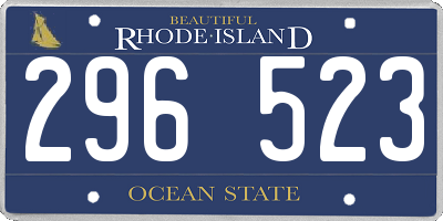 RI license plate 296523