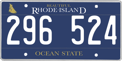 RI license plate 296524