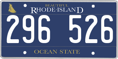 RI license plate 296526
