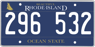 RI license plate 296532