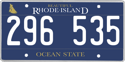 RI license plate 296535