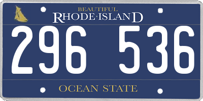RI license plate 296536