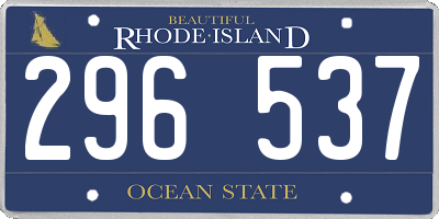 RI license plate 296537