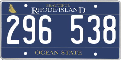 RI license plate 296538