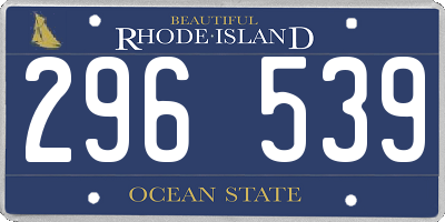 RI license plate 296539