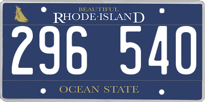 RI license plate 296540