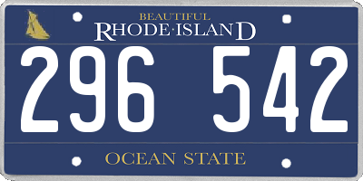 RI license plate 296542