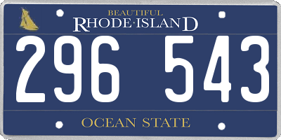 RI license plate 296543