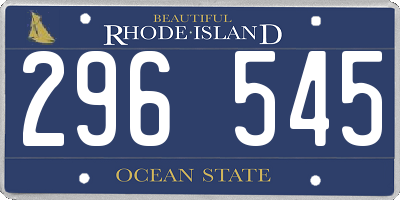 RI license plate 296545