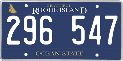 RI license plate 296547