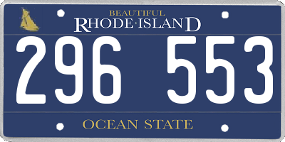 RI license plate 296553