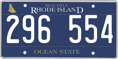 RI license plate 296554
