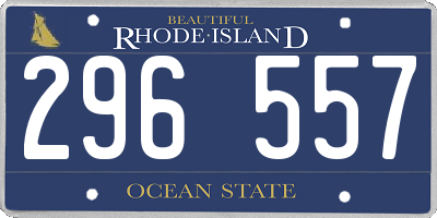 RI license plate 296557