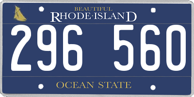 RI license plate 296560