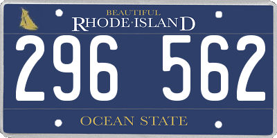 RI license plate 296562