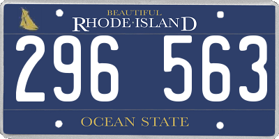 RI license plate 296563