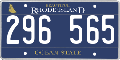 RI license plate 296565