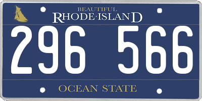RI license plate 296566