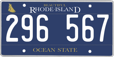 RI license plate 296567