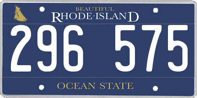 RI license plate 296575