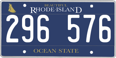 RI license plate 296576