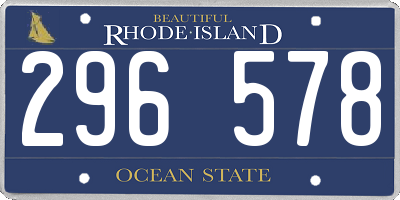 RI license plate 296578