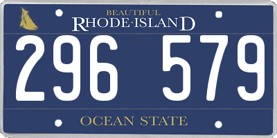 RI license plate 296579