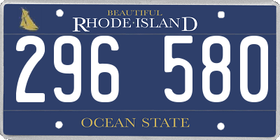 RI license plate 296580