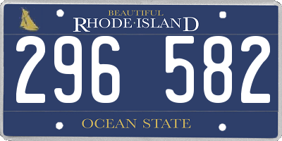 RI license plate 296582