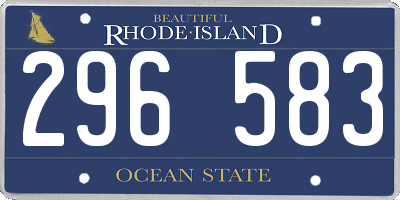 RI license plate 296583