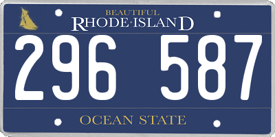 RI license plate 296587