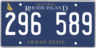 RI license plate 296589
