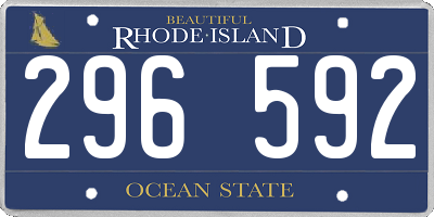RI license plate 296592