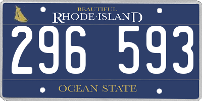 RI license plate 296593