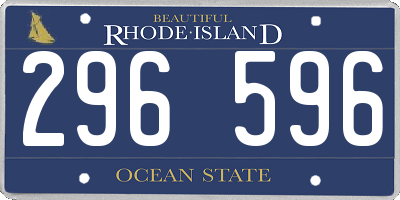 RI license plate 296596