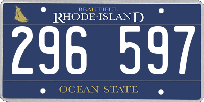 RI license plate 296597