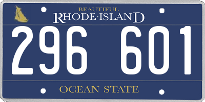 RI license plate 296601