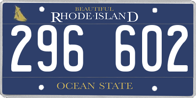RI license plate 296602