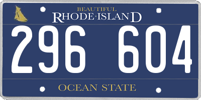 RI license plate 296604