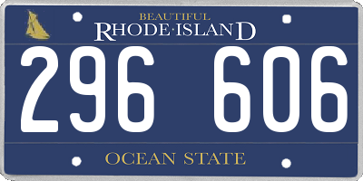 RI license plate 296606