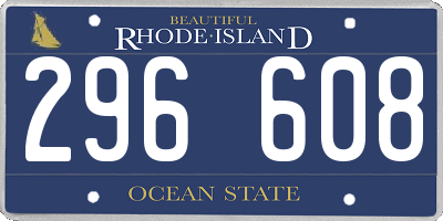 RI license plate 296608
