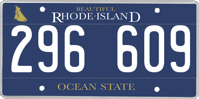 RI license plate 296609