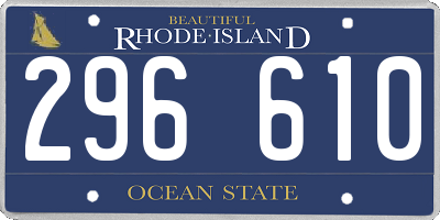 RI license plate 296610