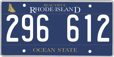 RI license plate 296612