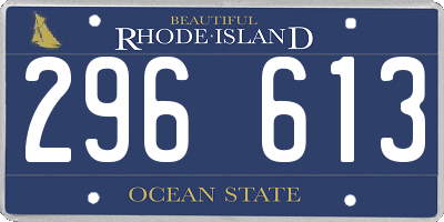 RI license plate 296613