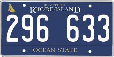 RI license plate 296633
