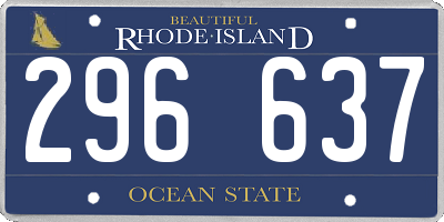 RI license plate 296637