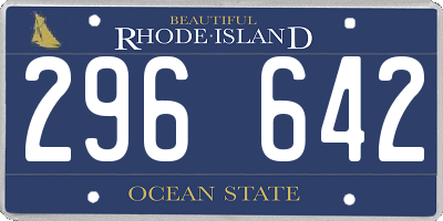RI license plate 296642