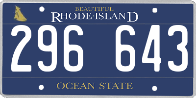 RI license plate 296643